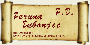 Peruna Dubonjić vizit kartica
